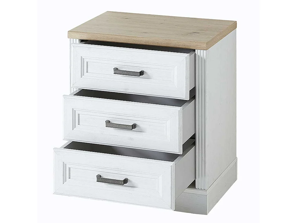 Büroschreibtisch Set mit Rollcontainer Landhausstil (zweiteilig)