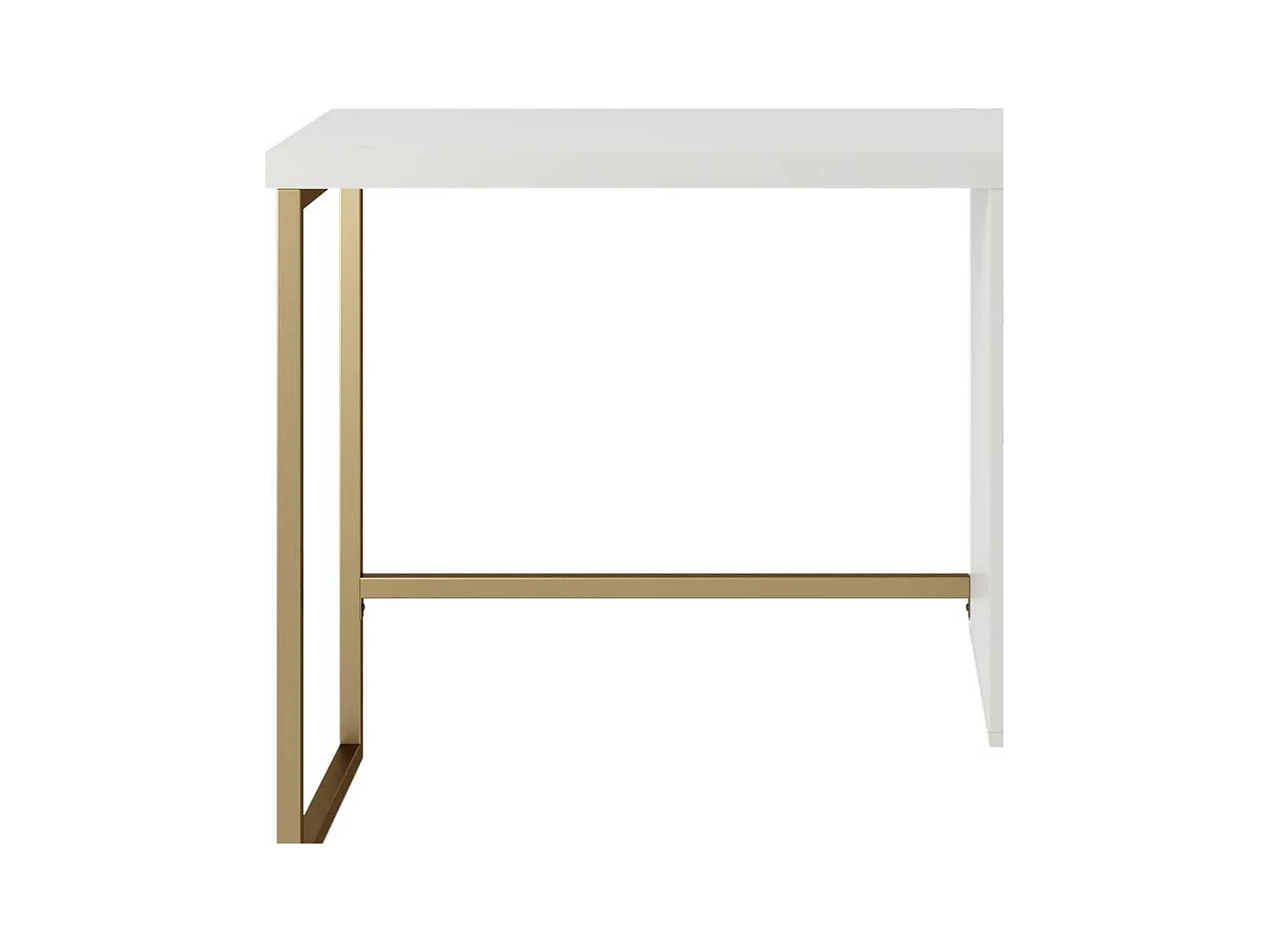 Designschreibtisch weiß gold 114 cm breit einer Schublade