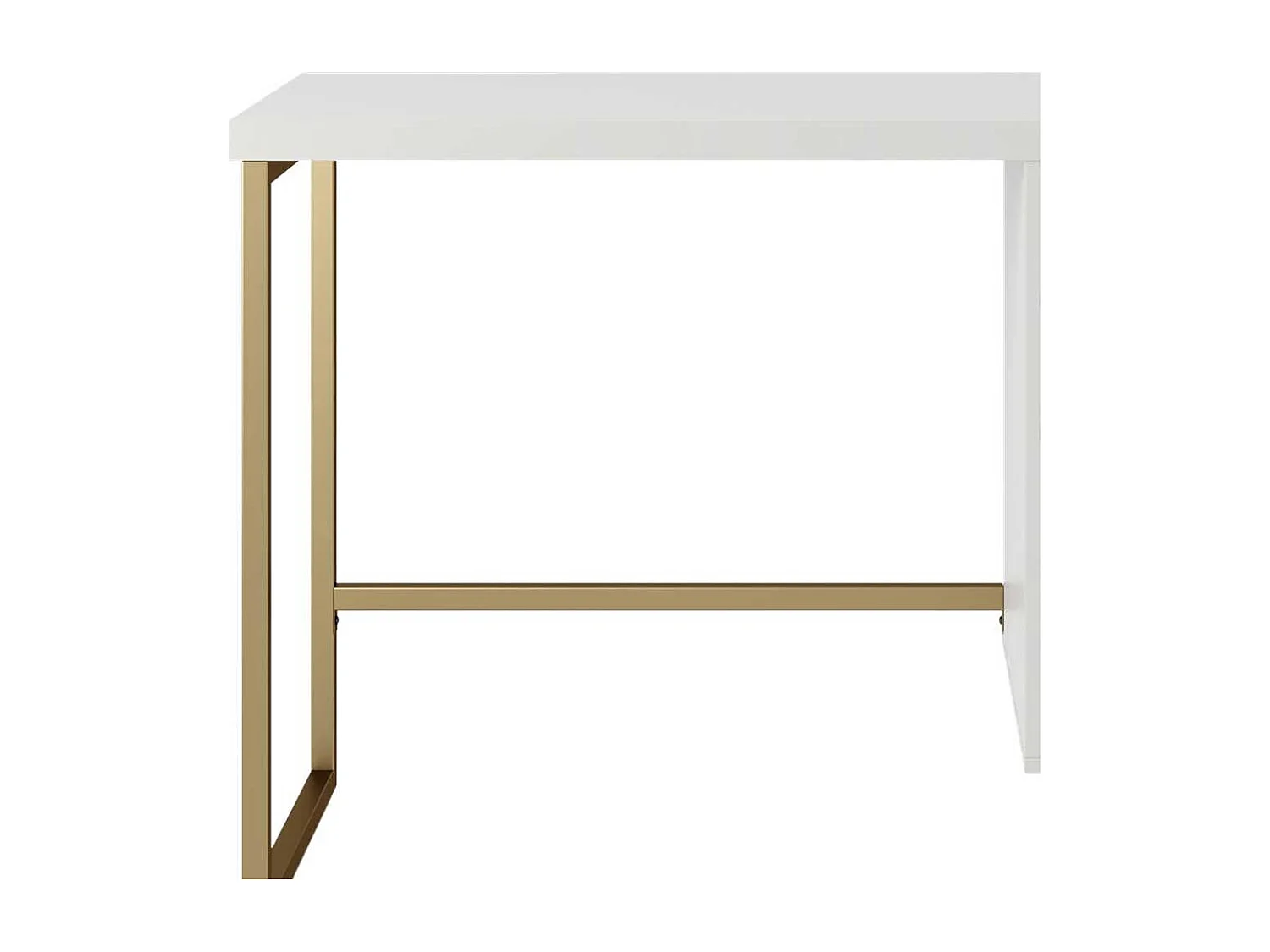 Designschreibtisch weiß gold 114 cm breit einer Schublade