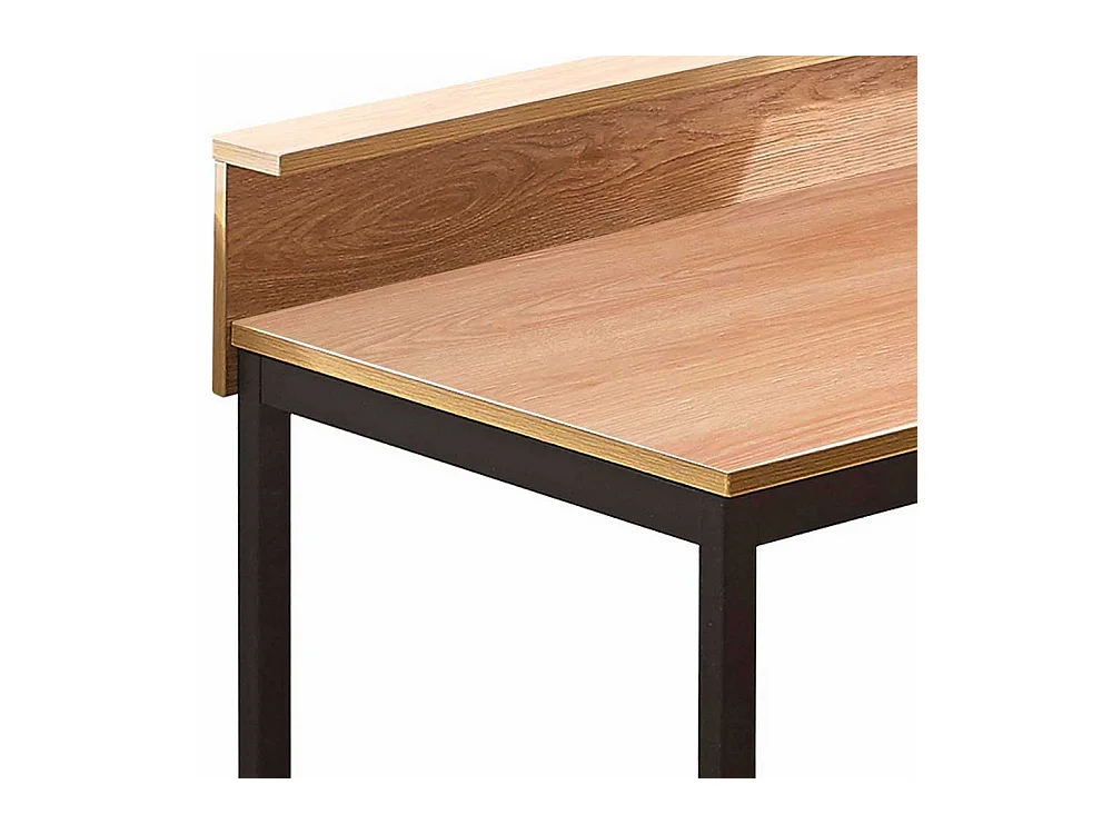 Bürotisch in Akaziefarben und Schwarz zwei Schubladen