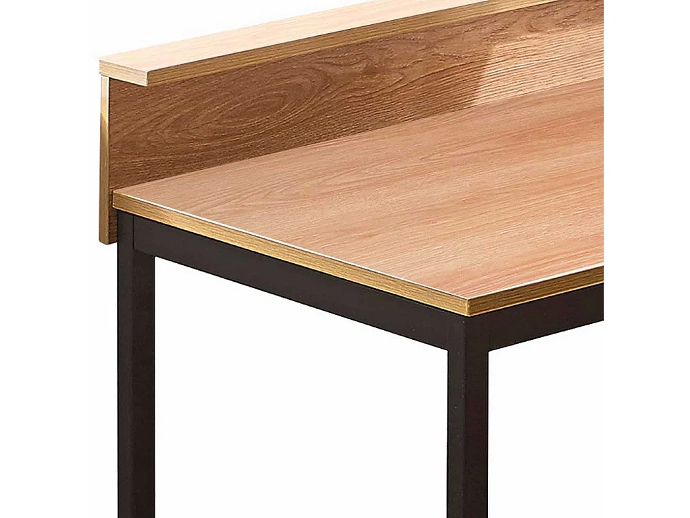 Bürotisch in Akaziefarben und Schwarz zwei Schubladen