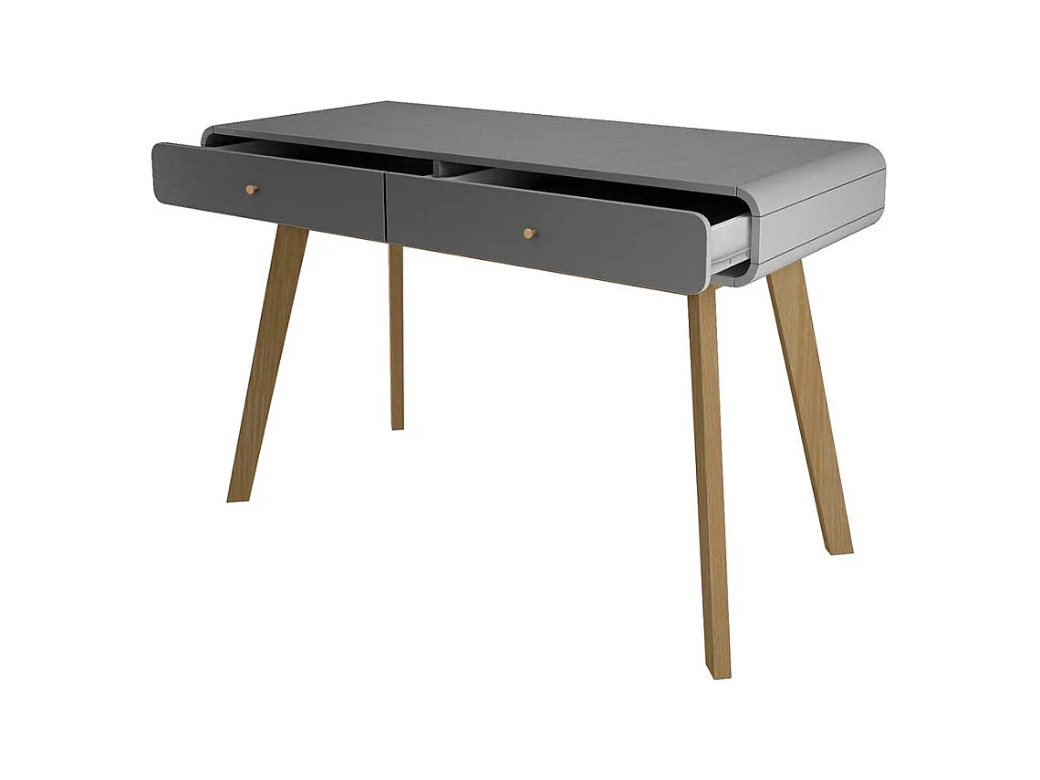 Home Office Schreibtisch in Grau Eichefarben