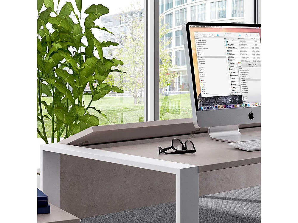 PC Schreibtisch in Grau 120 cm