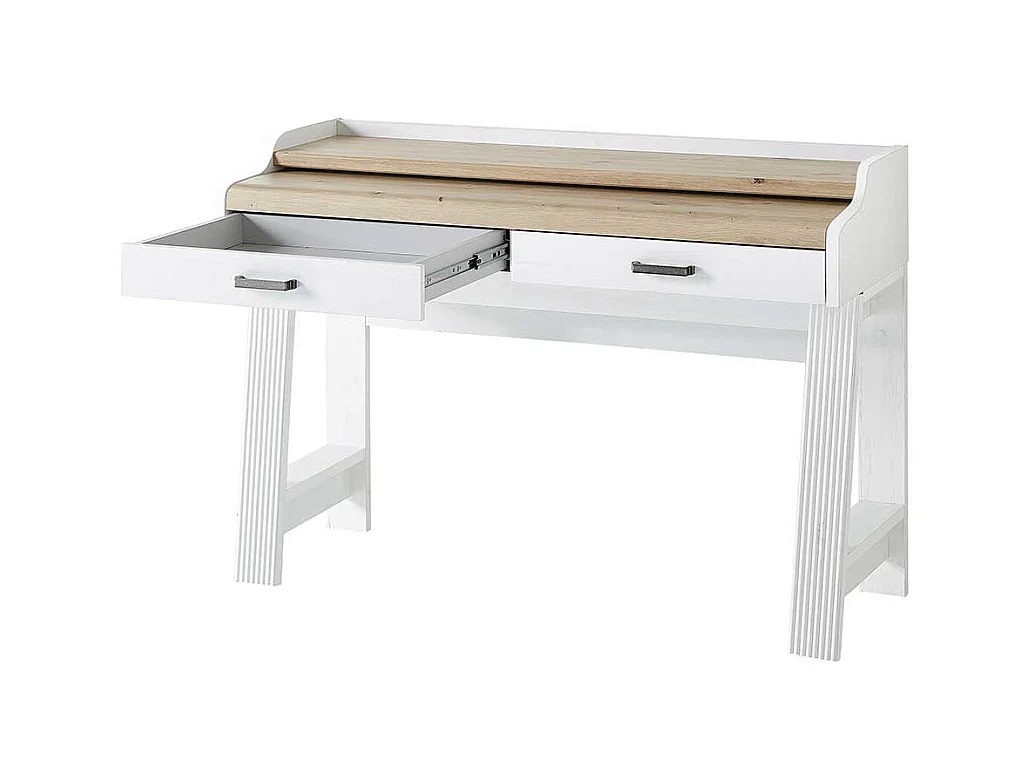 Jugendschreibtisch mit Ausziehplatte Bildschirmaufsatz