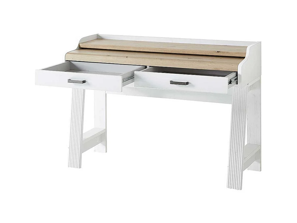 Jugendschreibtisch mit Ausziehplatte Bildschirmaufsatz