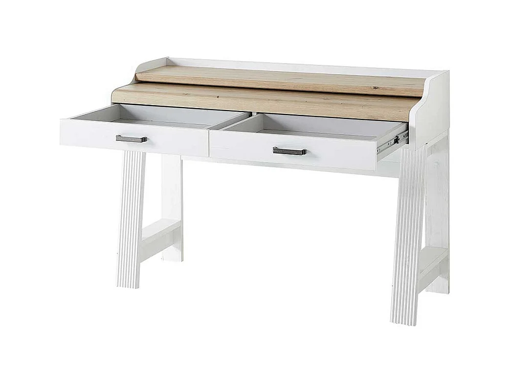 Jugendschreibtisch mit Ausziehplatte Bildschirmaufsatz