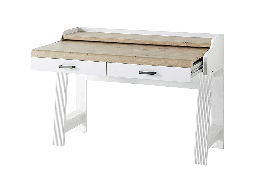 Jugendschreibtisch mit Ausziehplatte Bildschirmaufsatz