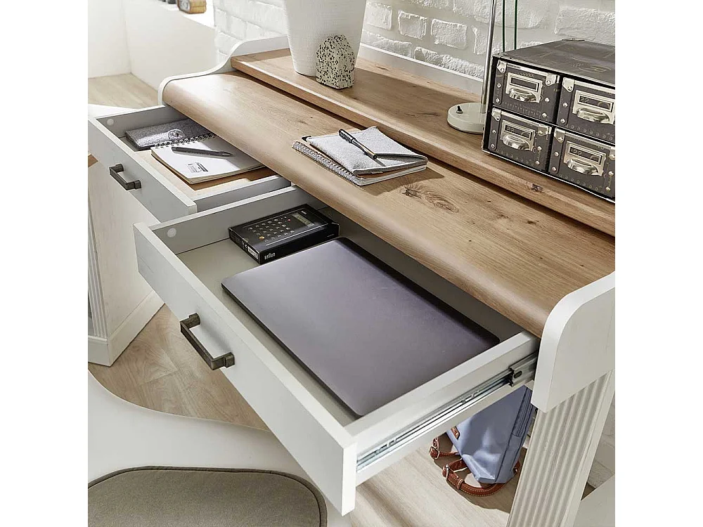 Jugendschreibtisch mit Ausziehplatte Bildschirmaufsatz