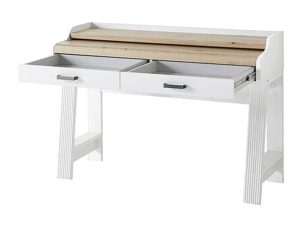 Jugendschreibtisch mit Ausziehplatte Bildschirmaufsatz