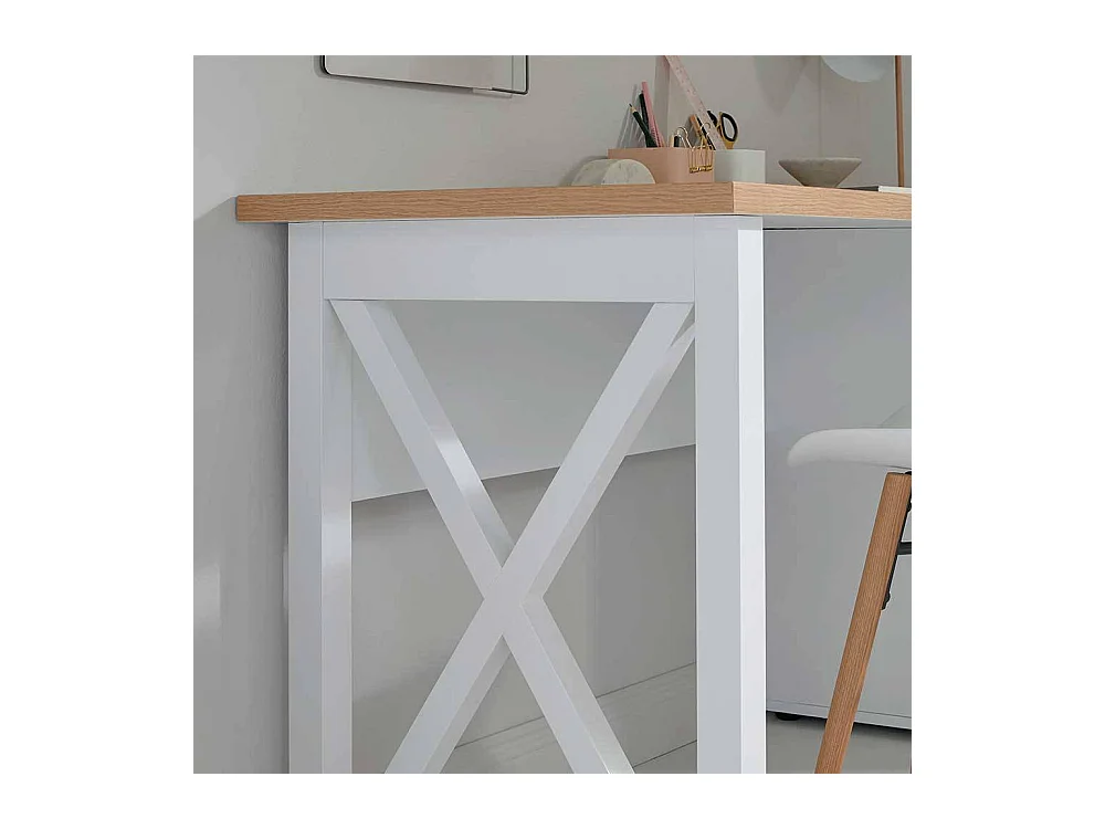 Schreibtisch Büroschreibtisch mit Tür in Weiß