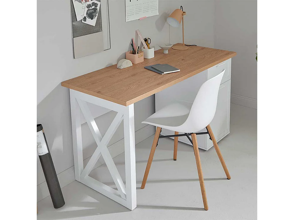 Schreibtisch Büroschreibtisch mit Tür in Weiß