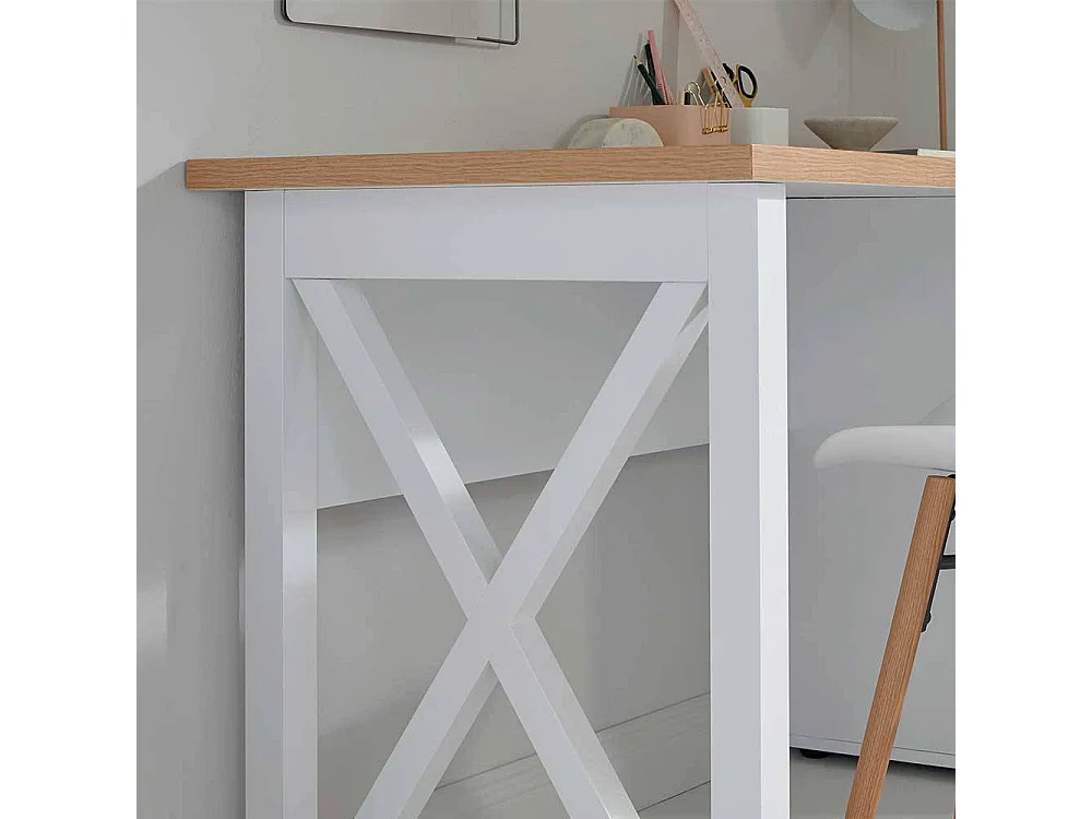 Schreibtisch Büroschreibtisch mit Tür in Weiß