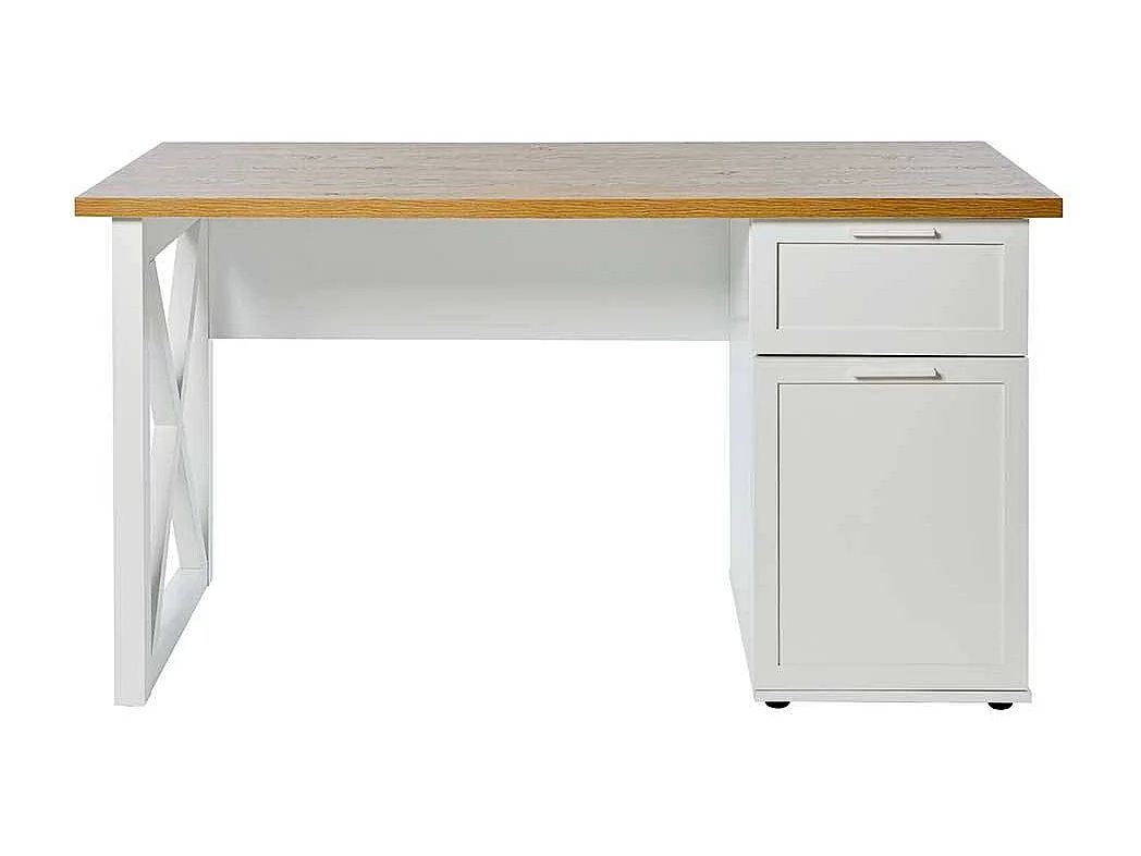 Schreibtisch Büroschreibtisch mit Tür in Weiß