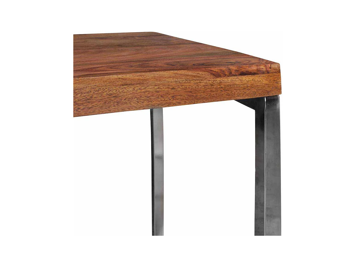 Schreibtisch aus Sheesham Massivholz Metall verchromt