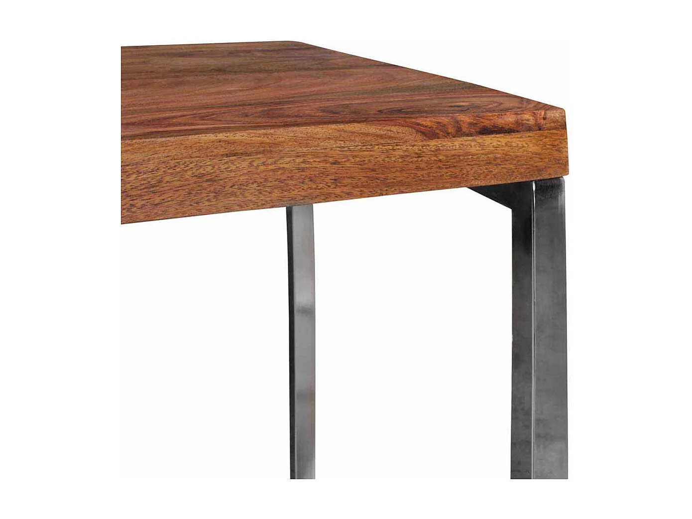 Schreibtisch aus Sheesham Massivholz Metall verchromt