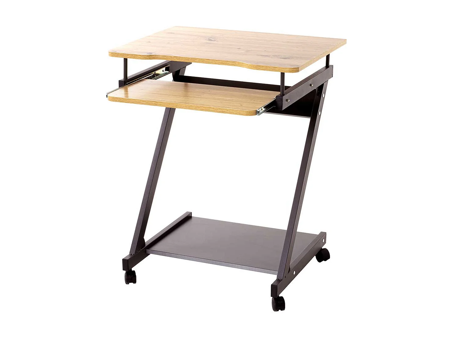 Rollbarer Laptopschreibtisch mit Tastaturauszug Druckerablage