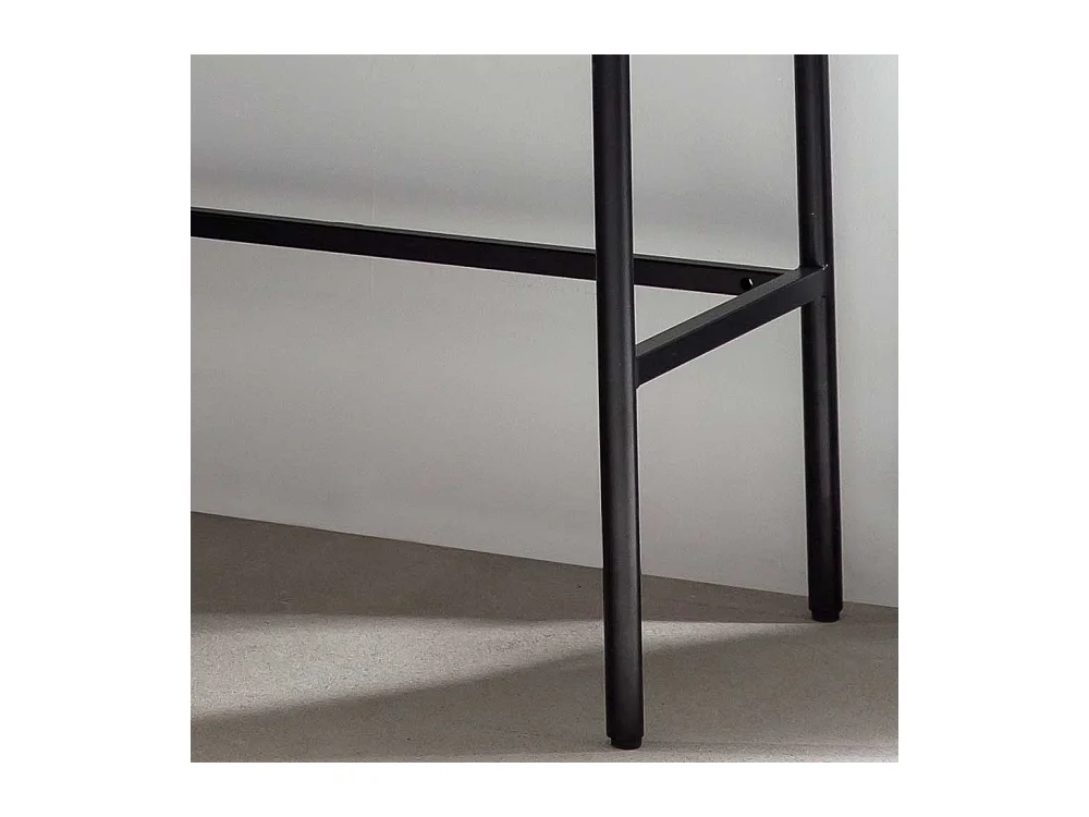 Skandi Schreibtisch in Schwarz und Eichefarben zwei Schubladen