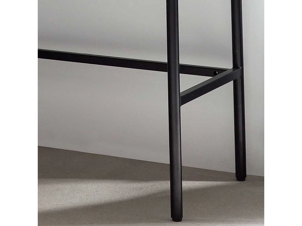 Skandi Schreibtisch in Schwarz und Eichefarben zwei Schubladen