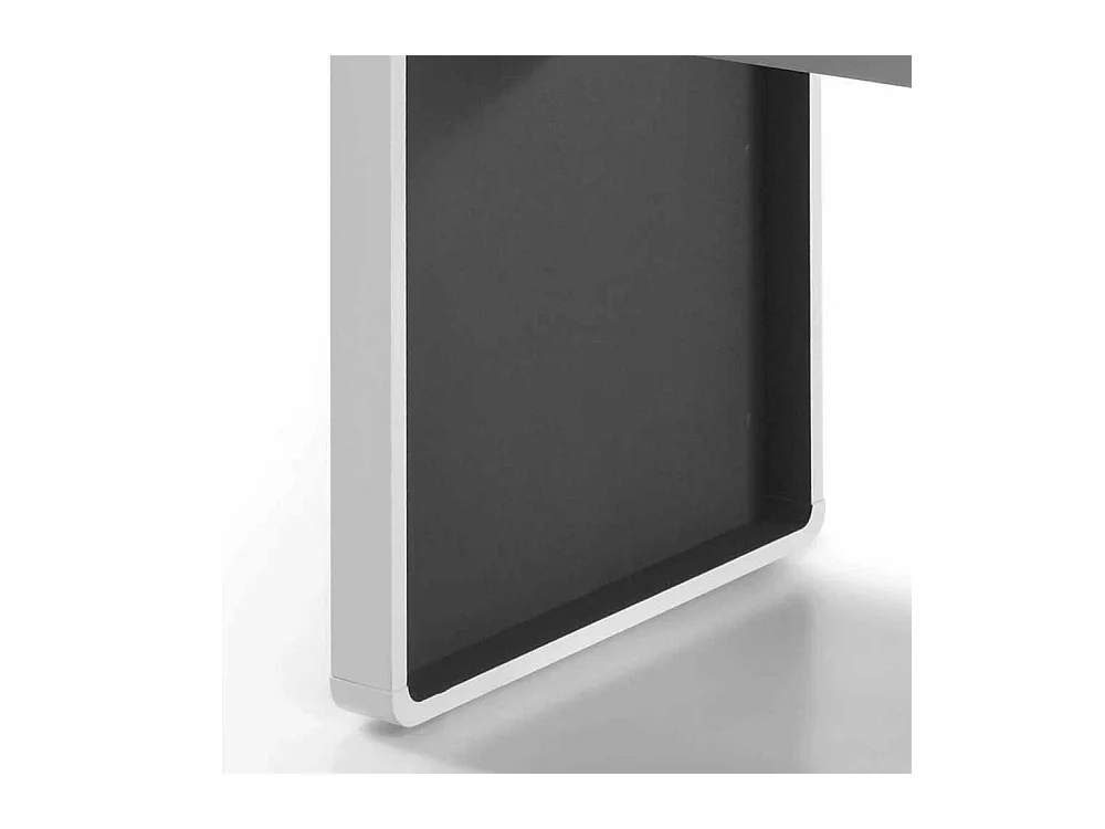 Bürotisch in Weiß Anthrazit Rollcontainer (zweiteilig)