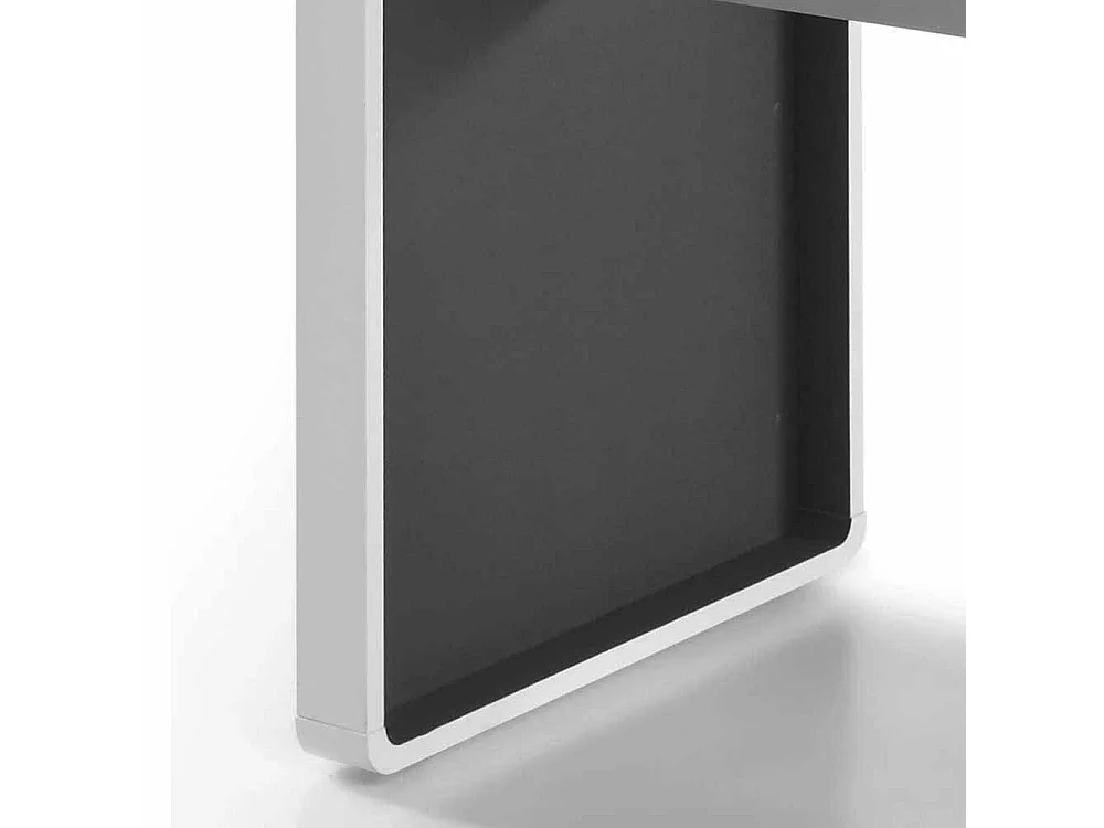 Bürotisch in Weiß Anthrazit Rollcontainer (zweiteilig)