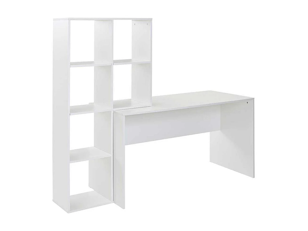 Home Office mit Regal weiss 170 cm Breite 144 cm Höhe