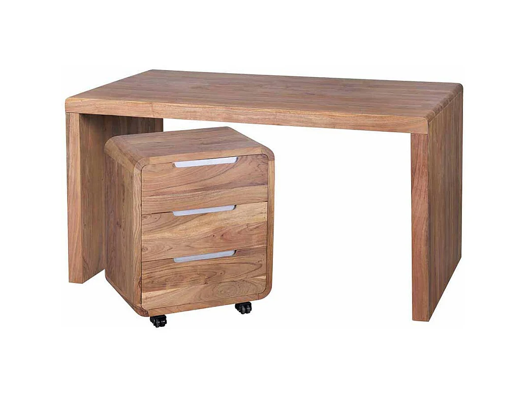 Massivholz Schreibtisch aus Akazie natur modern