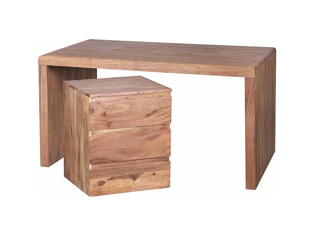 Massivholz Schreibtisch aus Akazie natur modern