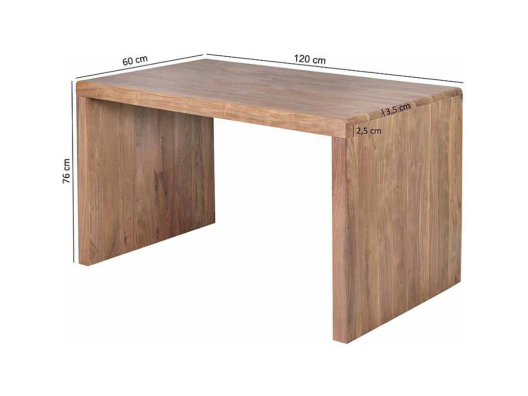 Massivholz Schreibtisch aus Akazie natur modern