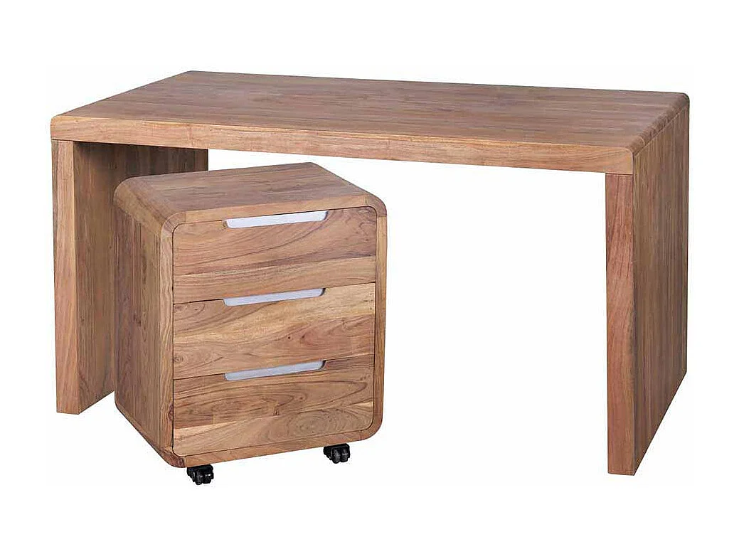 Massivholz Schreibtisch aus Akazie natur modern