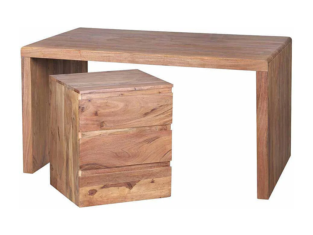 Massivholz Schreibtisch aus Akazie natur modern