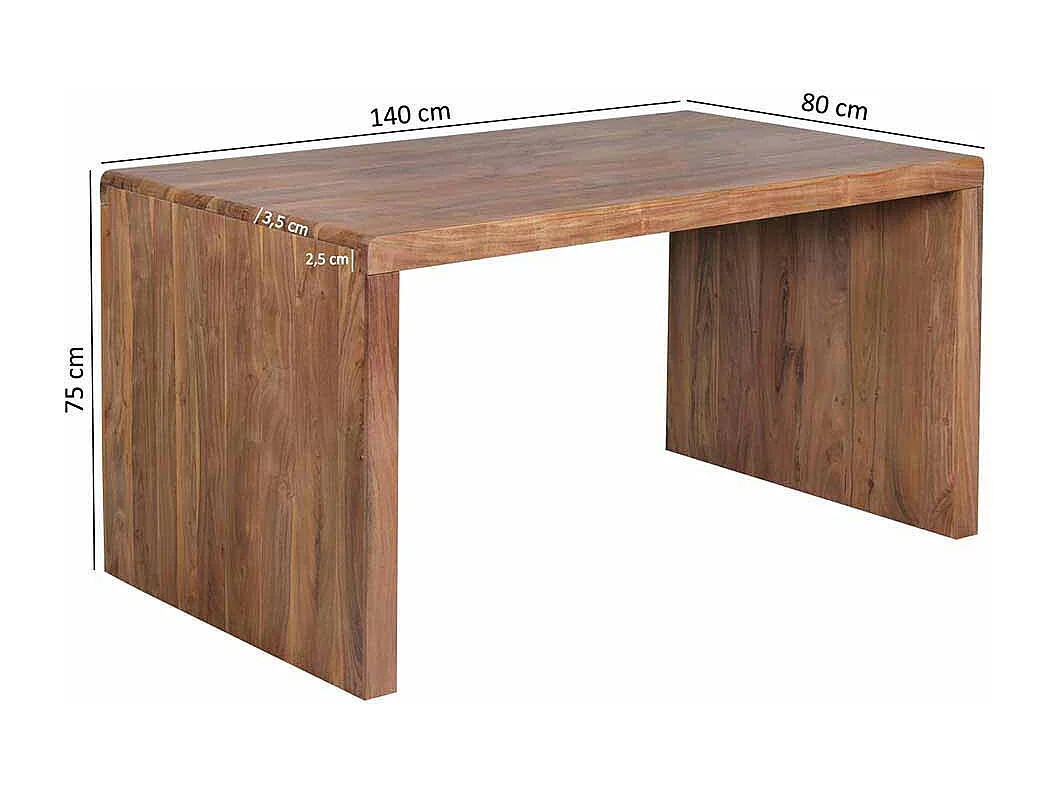 Massivholz Schreibtisch aus Akazie natur modern