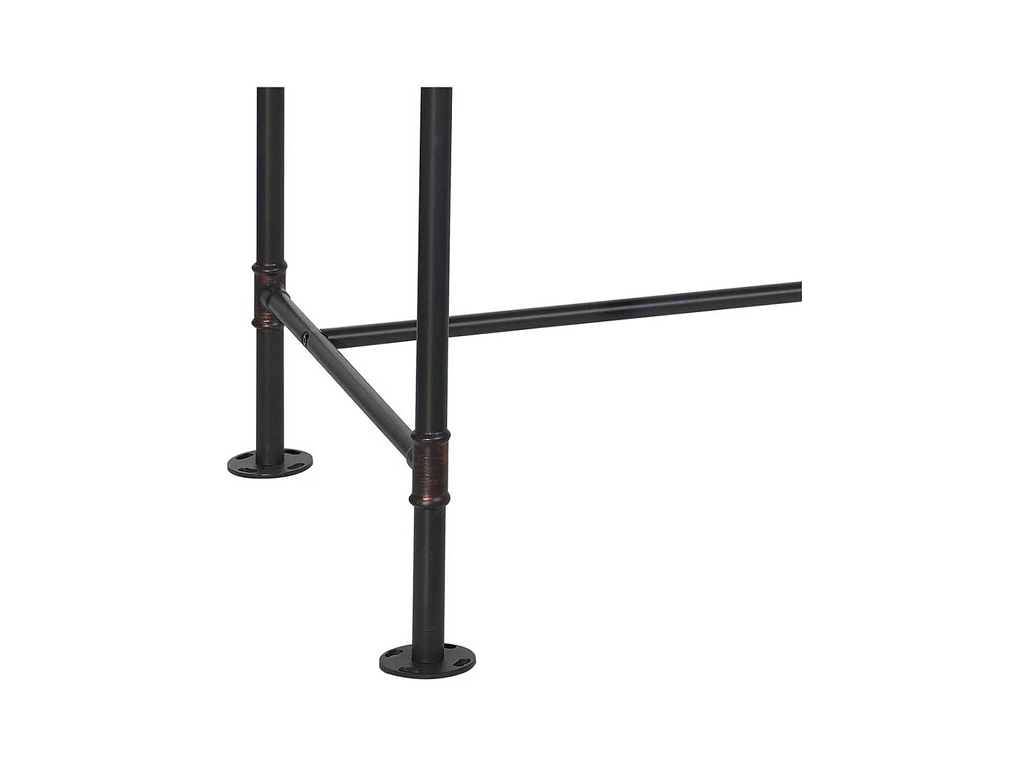 Industry Design Schreibtisch in Schwarz und Holz verwitterter Optik Metallrollen