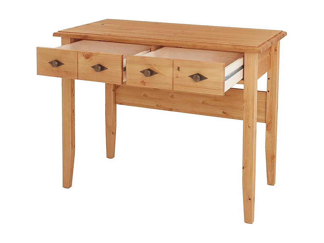 Frisiertisch Kiefer laugenfarben im Landhausstil zwei Schubladen