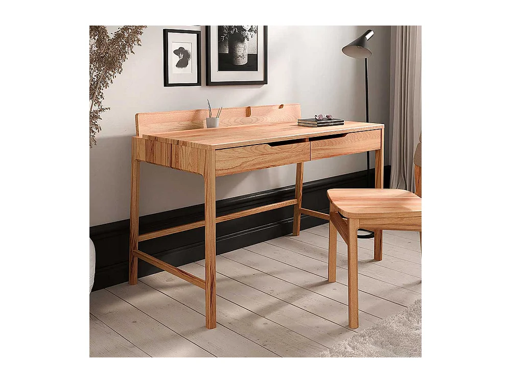 Schreibtisch Holztisch mit zwei Schubladen und Grifflöchern
