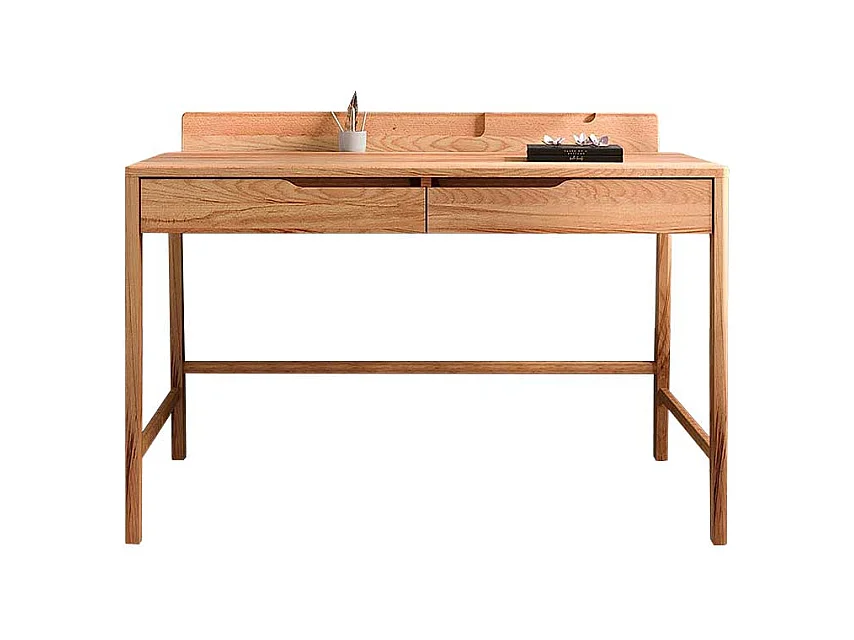 Schreibtisch Holztisch mit zwei Schubladen und Grifflöchern