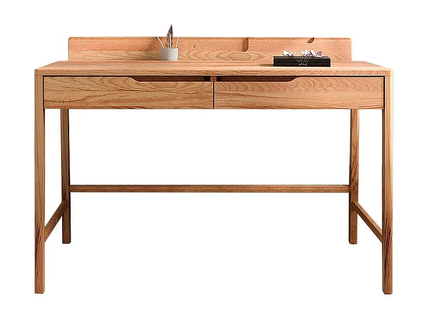 Schreibtisch Holztisch mit zwei Schubladen und Grifflöchern