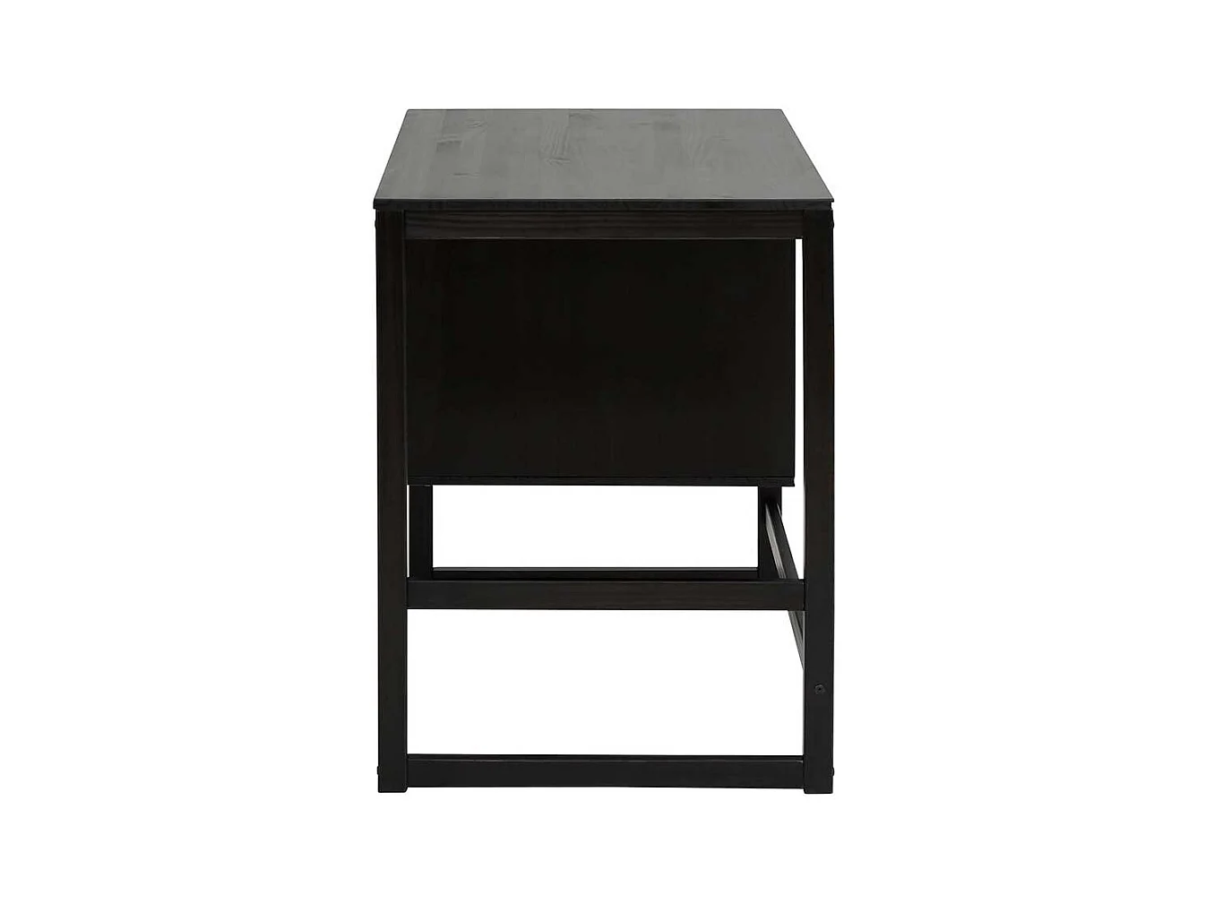 Schreibtisch in Kiefer dunkel mit Rattangeflecht 110 cm breit