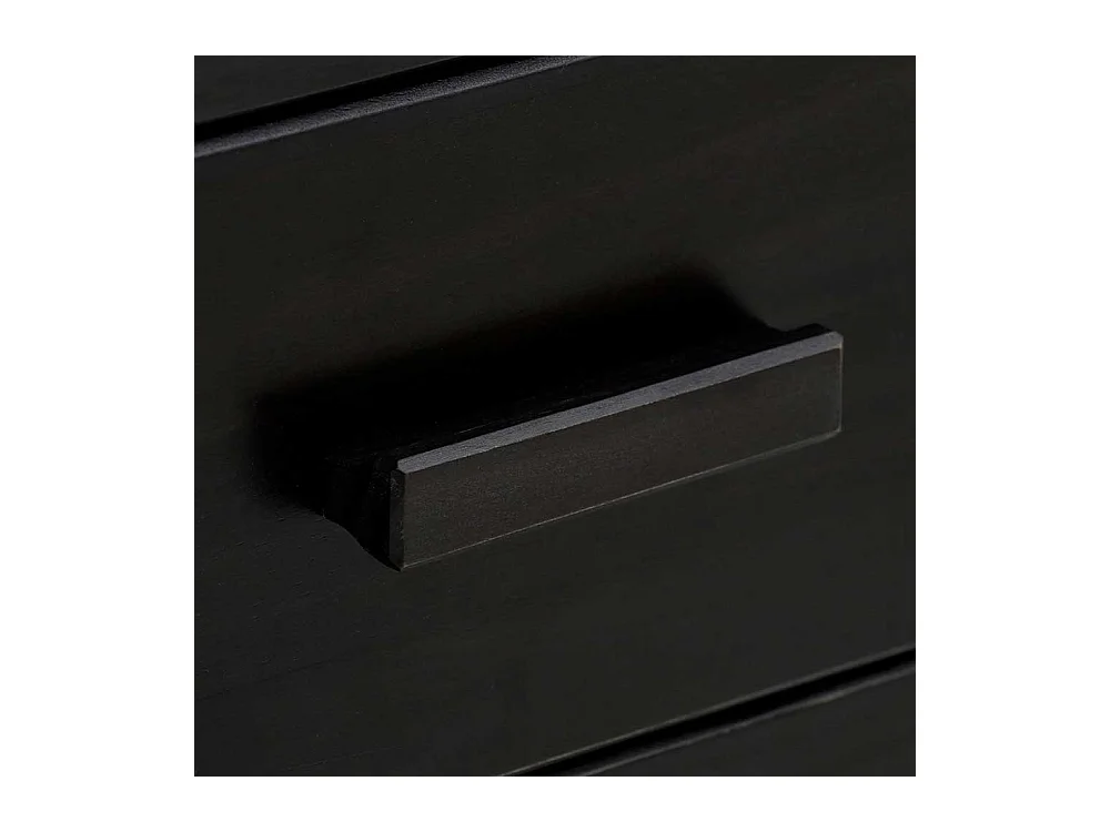 Schreibtisch in Kiefer dunkel mit Rattangeflecht 110 cm breit