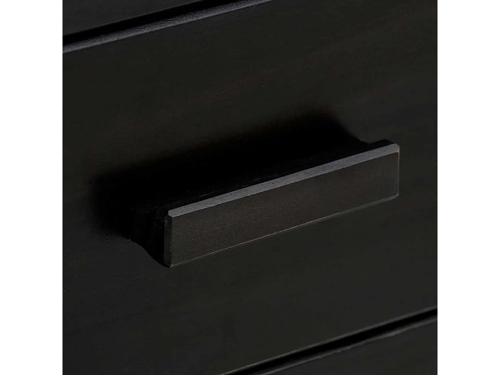 Schreibtisch in Kiefer dunkel mit Rattangeflecht 110 cm breit