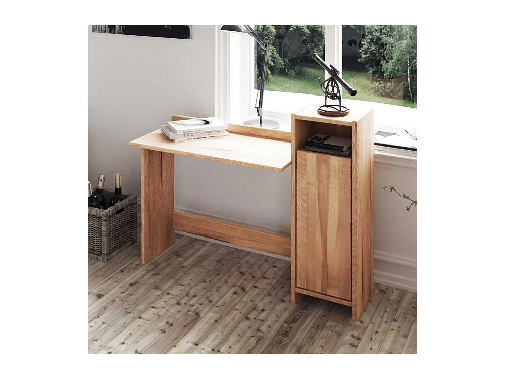 Schreibtisch aus Kernbuche Massivholz mit Tür