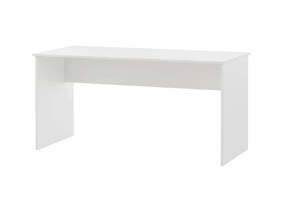 Bürotisch weiß modern mit Wangen Gestell Knieraumblende