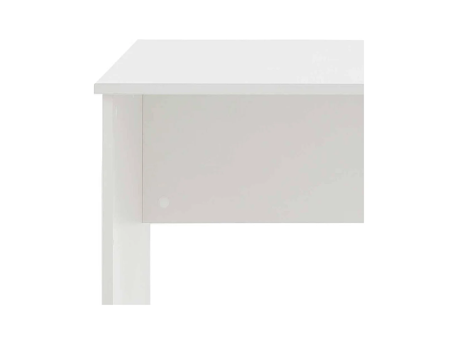 Bürotisch weiß modern mit Wangen Gestell Knieraumblende