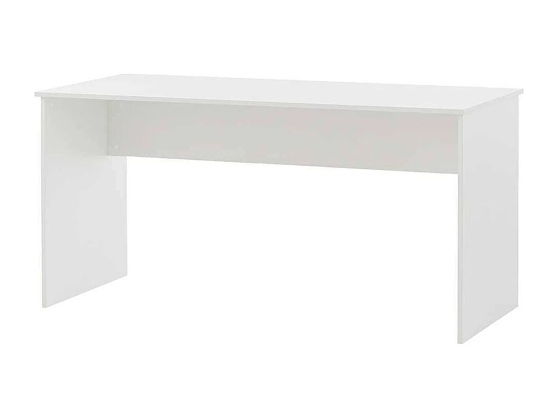 Bürotisch weiß modern mit Wangen Gestell Knieraumblende