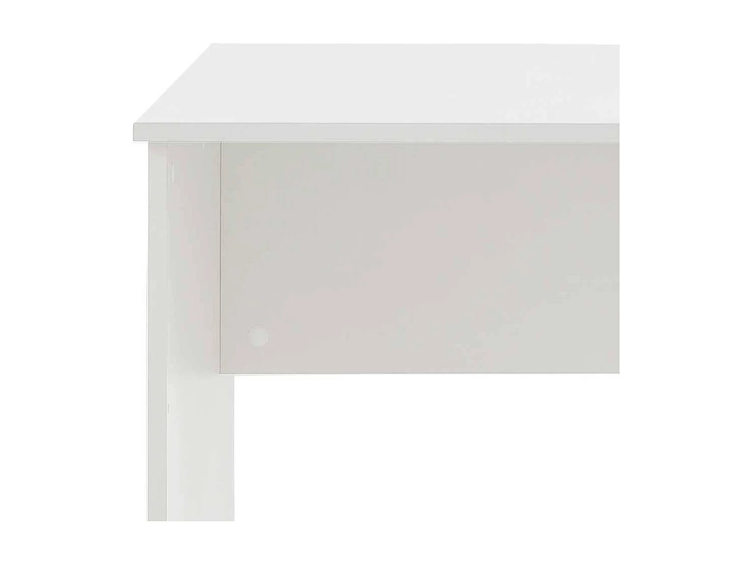 Bürotisch weiß modern mit Wangen Gestell Knieraumblende