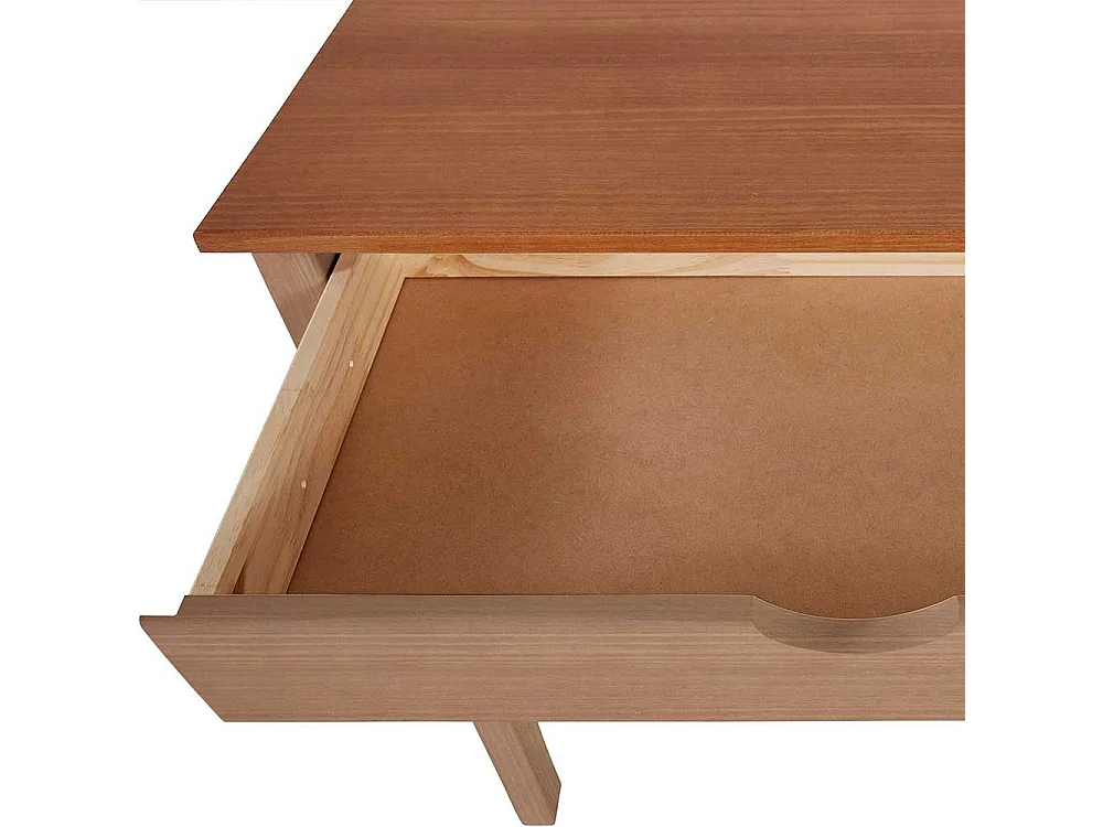 Laptop Schreibtisch aus Kiefer Massivholz gebeizt und geölt 80 cm hoch