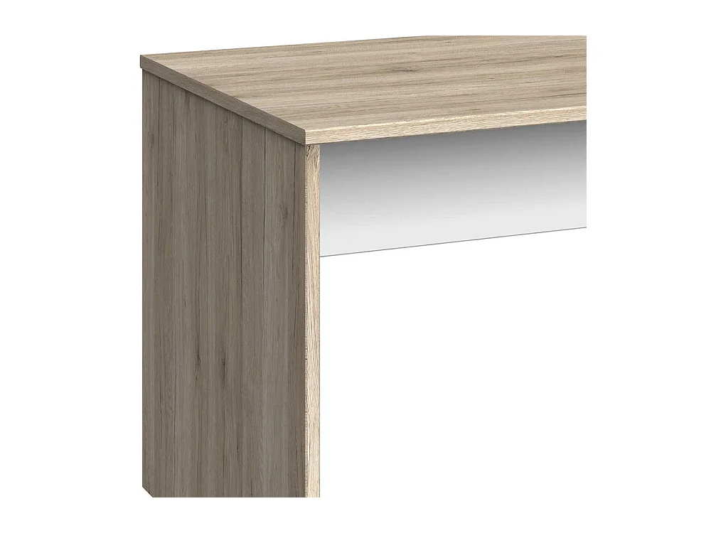 Laptopschreibtisch in Eiche San Remo und Weiß Knieraumblende