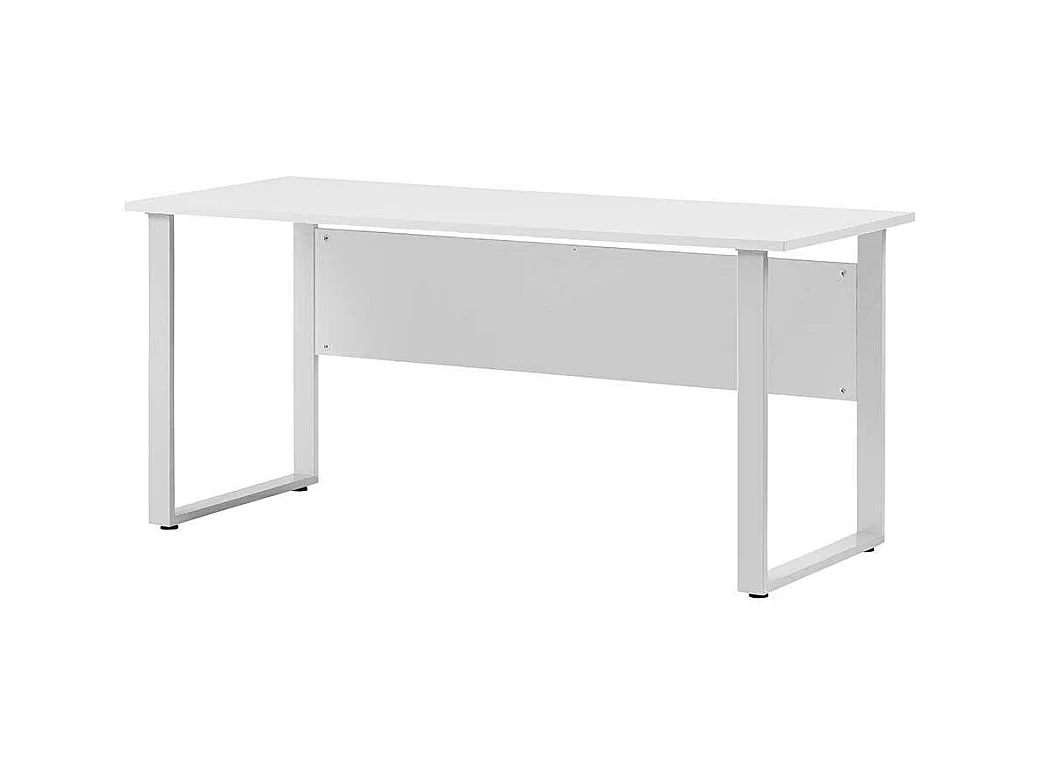 Home Office Tisch in Lichtgrau Metall Bügelgestell