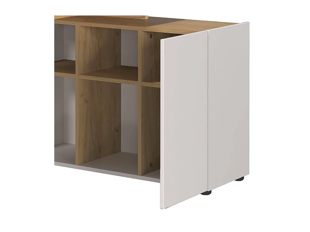 Schreibtisch Bürotisch mit Tür in Winkelform