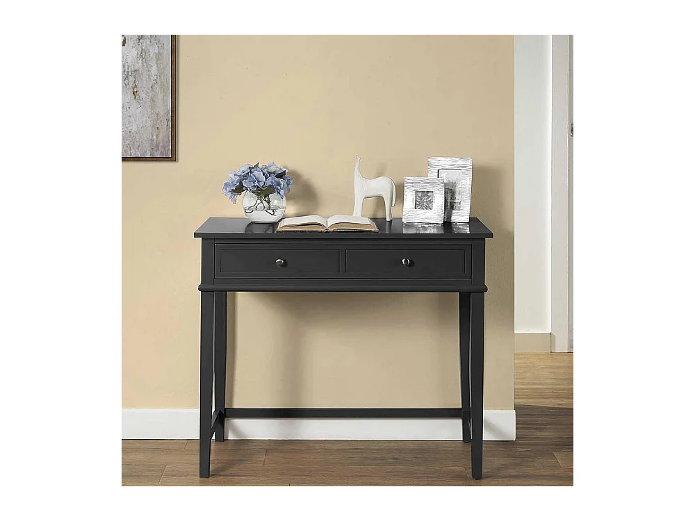 Schwarzer Home Office Tisch im Landhausstil einer Schublade