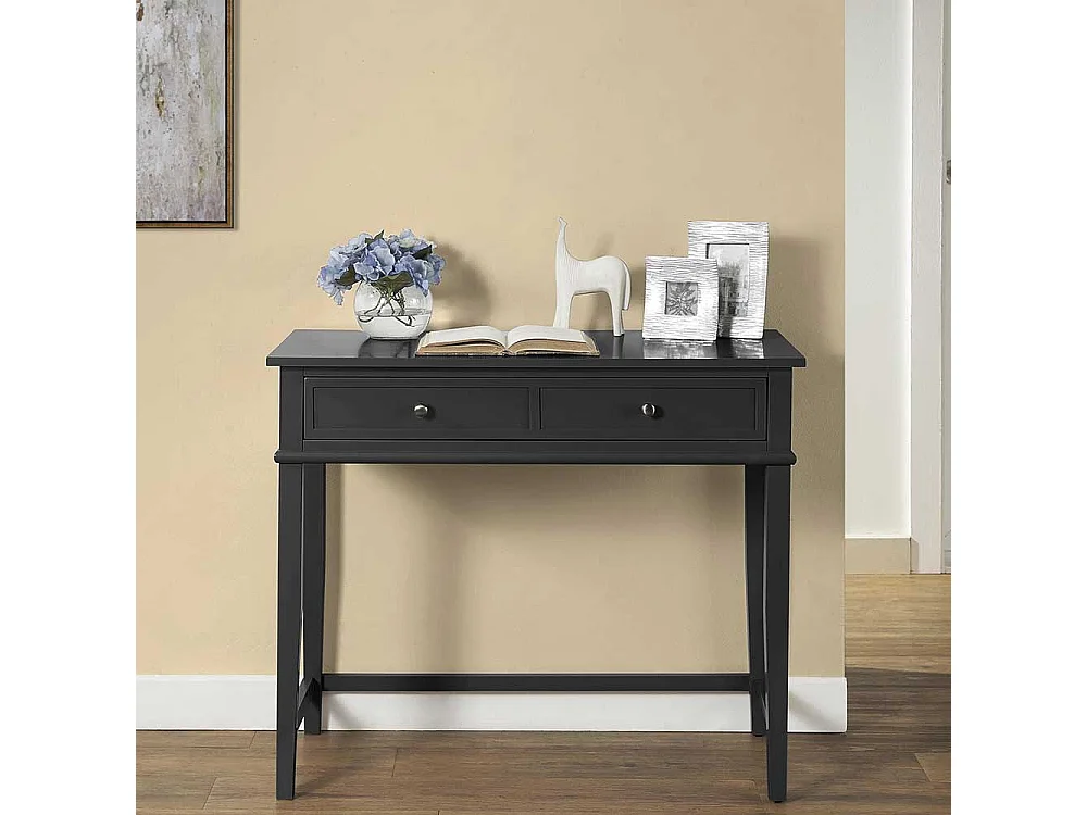 Schwarzer Home Office Tisch im Landhausstil einer Schublade